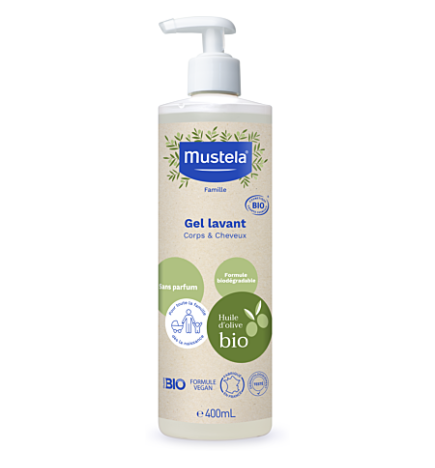 Mustela – Gel lavant Bio corps et cheveux, 400 ml