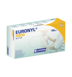 Euromedis – Gants d’examen Euronyl en vinyle sans poudre, taille 9/10 XL, boîte de 100