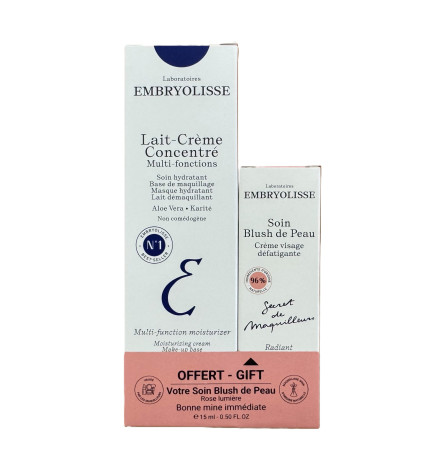 Embryolisse – Lait-Crème Concentré et Soin Blush de Peau Rose Lumière, 75 ml + 15 ml offert