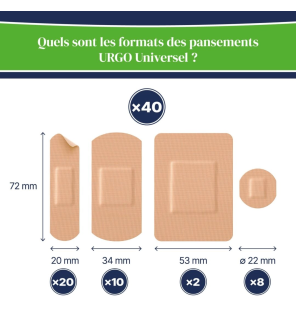 Urgo – Pansements universel 4 formats, x 40