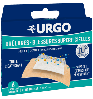 Urgo – Tulles brûlures et blessures, 5 x 7 cm x6