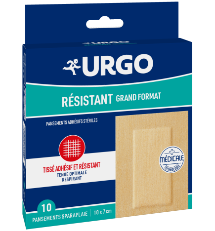 Urgo – Résistant grand format 10 x 7 cm, x 10 pansements