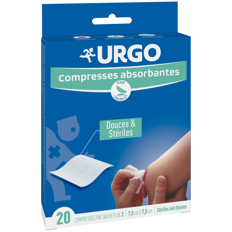 Urgo – Compresse absorbante non tissée stérile, sachet 2 x 10 Urgo – Compresse absorbante non tissée stérile, sachet 2 x 10