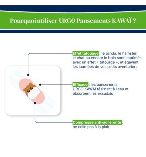 URGO – Pansements Kawai Tatoo Plaies Superficielles, x 16