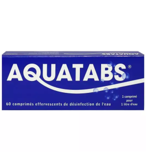 Aquatabs – Comprimés désinfectants pour 1 litre d’eau, 60 comprimés