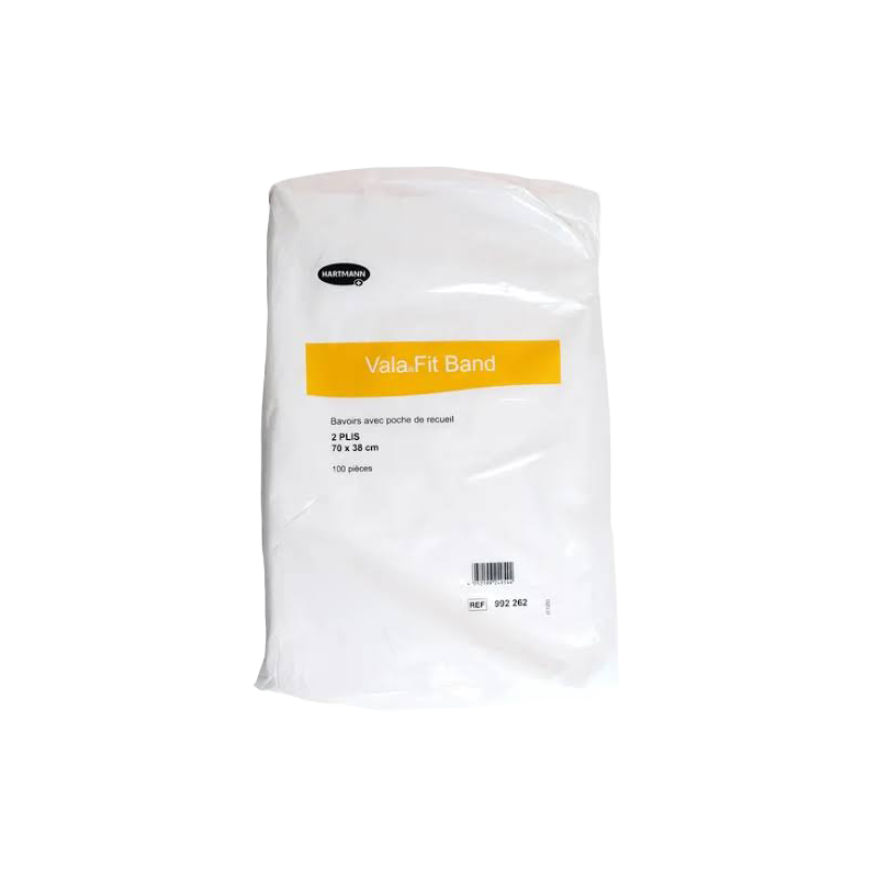Hartmann – ValaFit Bavoir à usage unique Band 70 × 38 cm, paquet de 100