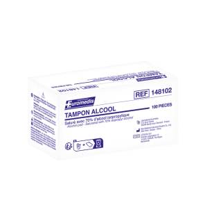 Euromedis –  Tampons imprégnés alcool 70°, boîte de 100 (C40)