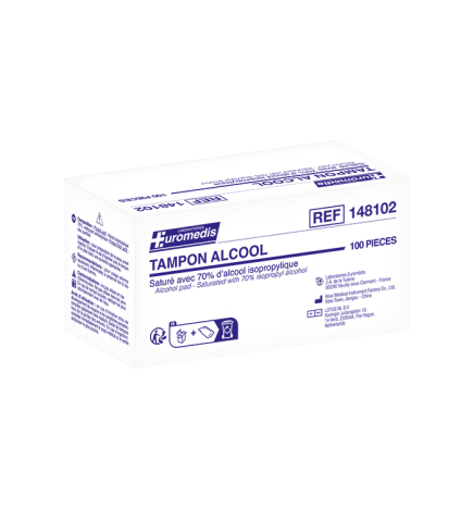 Euromedis –  Tampons imprégnés alcool 70°, boîte de 100 (C40)