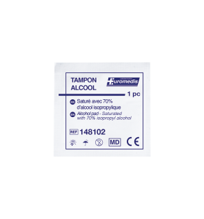 Euromedis –  Tampons imprégnés alcool 70°, boîte de 100 (C40)