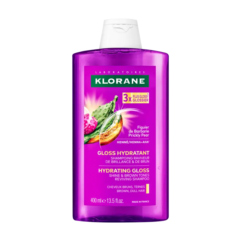 Klorane – Shampoing Gloss Hydratant raviveur de brillance et de brun, 400 ml Klorane – Shampoing Gloss Hydratant raviveur de brillance et de brun, 400 ml