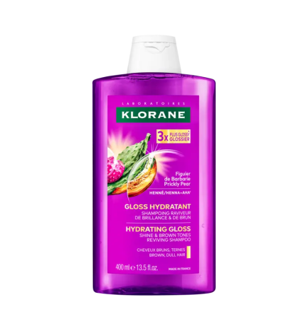 Klorane – Shampoing Gloss Hydratant raviveur de brillance et de brun, 400 ml