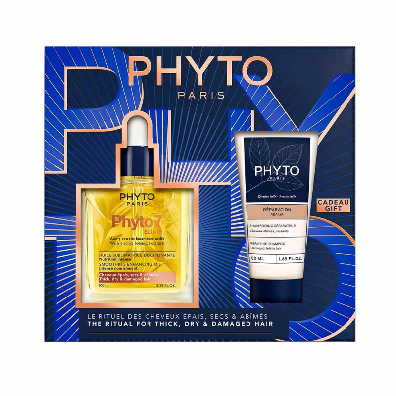 Phyto Paris – Coffret Phyto 7 Elixir Intense et Shampooing Réparation, 2 produits