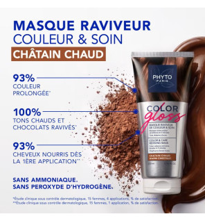 Phyto Paris – Masque raviveur de couleur et soin Châtain Chaud Color Gloss, 200 ml