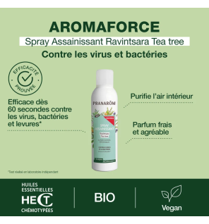 Pranarôm – Spray Assainissant Bio Ravintsara & Tea Tree, 150 ml