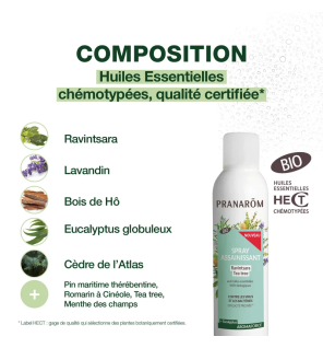 Pranarôm – Spray Assainissant Bio Ravintsara & Tea Tree, 150 ml