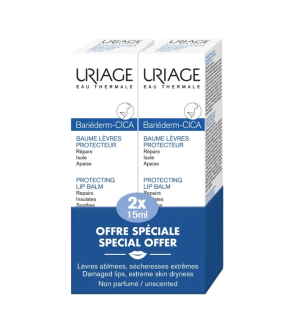Uriage – Bariéderm Cica-Lèvres Baume réparateur, 2 × 15 ml