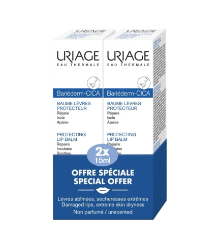 Uriage – Bariéderm Cica-Lèvres Baume réparateur, 2 × 15 ml
