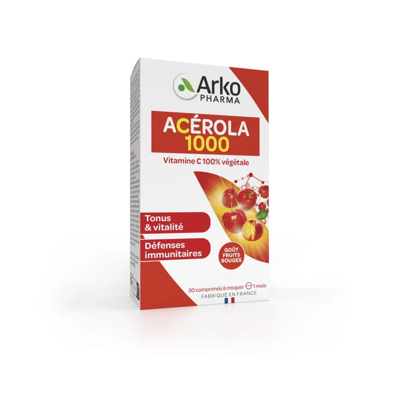 Arkopharma – Azinc Végétal Acérola 1000, 30 comprimés