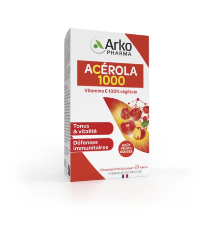 Arkopharma – Azinc Végétal Acérola 1000, 30 comprimés