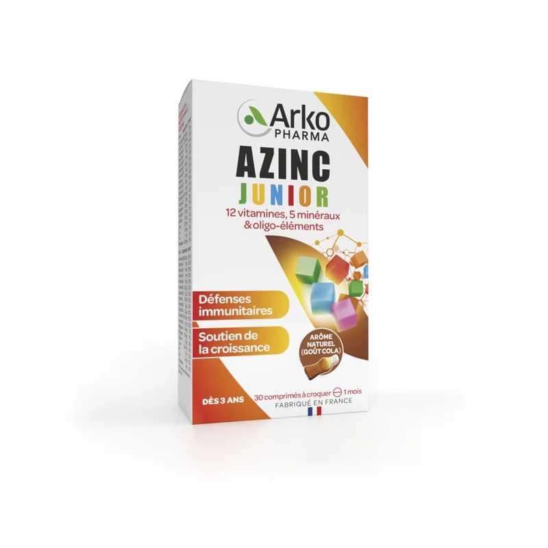 Arkopharma – Azinc Junior goûts cola, 30 comprimés à croquer Arkopharma – Azinc Junior goûts cola, 30 comprimés à croquer