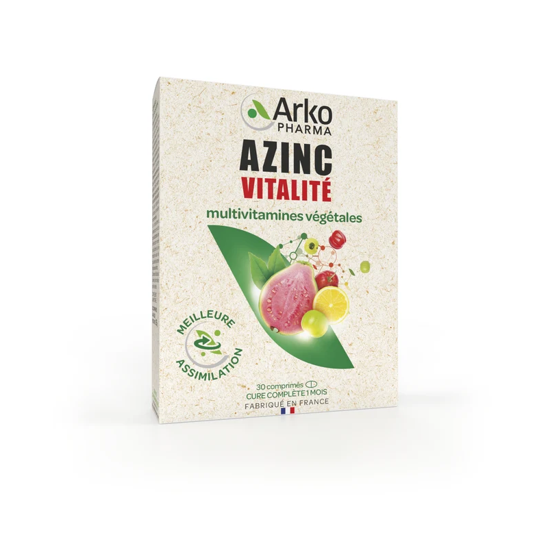 Arkopharma – Azinc Multivitamines Végétal Vitalité, 30 comprimés Arkopharma – Azinc Multivitamines Végétal Vitalité, 30 comprimés