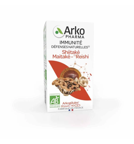Arkopharma – Arkogélules Shiitaké Maitaké-Reishi Bio, 40 gélules