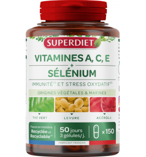 Superdiet – Vitamines A, C, E et Sélénium, 150 gélules