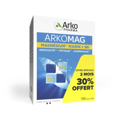 Arkopharma – Arkomag Magnésium B6, 120 gélules