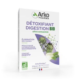 Arkopharma – Arkofluides Détoxifiant digestion BIO, 20 ampoules