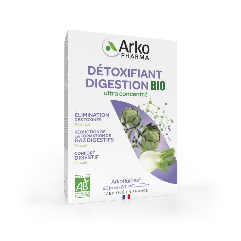 Arkopharma – Arkofluides Détoxifiant digestion BIO, 20 ampoules Arkopharma – Arkofluides Détoxifiant digestion BIO, 20 ampoules