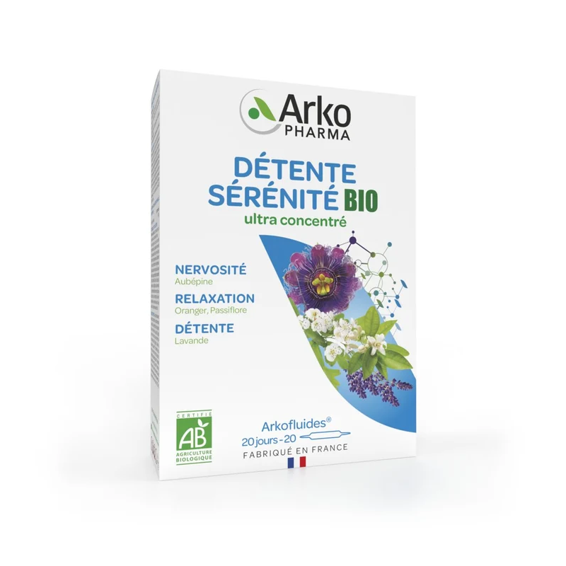 Arkopharma – Arkofluides BIO Détente – Sérénité, 20 ampoules Arkopharma – Arkofluides BIO Détente – Sérénité, 20 ampoules