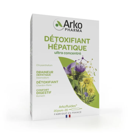 Arkopharma – Arkofluides Détoxifiant hépatique, 20 ampoules