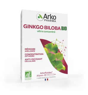 Arkopharma – Arkofluides BIO Ginkgo Biloba, 20 ampoules