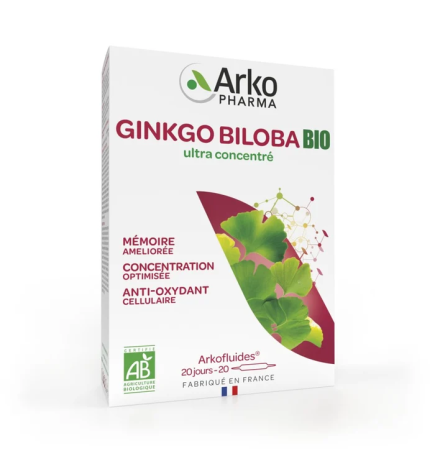 Arkopharma – Arkofluides BIO Ginkgo Biloba, 20 ampoules