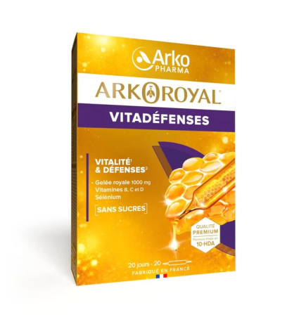 Arkopharma – Arkoroyal® Vitadéfenses, 20 ampoules de 10 ml