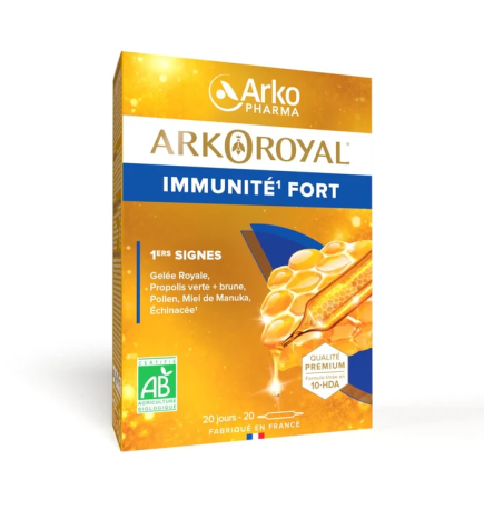 Arkopharma – Arkoroyal® Immunité Fort BIO, 20 ampoules de 10 ml