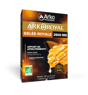 Arkopharma – Arkoroyal® Gelée Royale BIO 2500 mg, ampoules de 10 ml