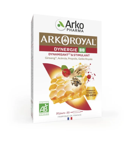 Arkopharma – Arkoroyal® Dynergie BIO, 20 ampoules de 10 ml