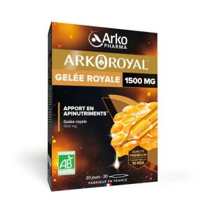 Arkopharma – Arkoroyal® Gelée Royale BIO 1500 mg, 20 ampoules de 10 ml