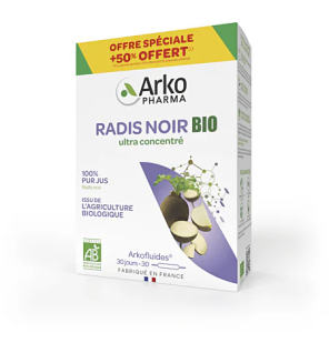 Arkopharma – Arkofluides Radis noir bio, 30 ampoules
