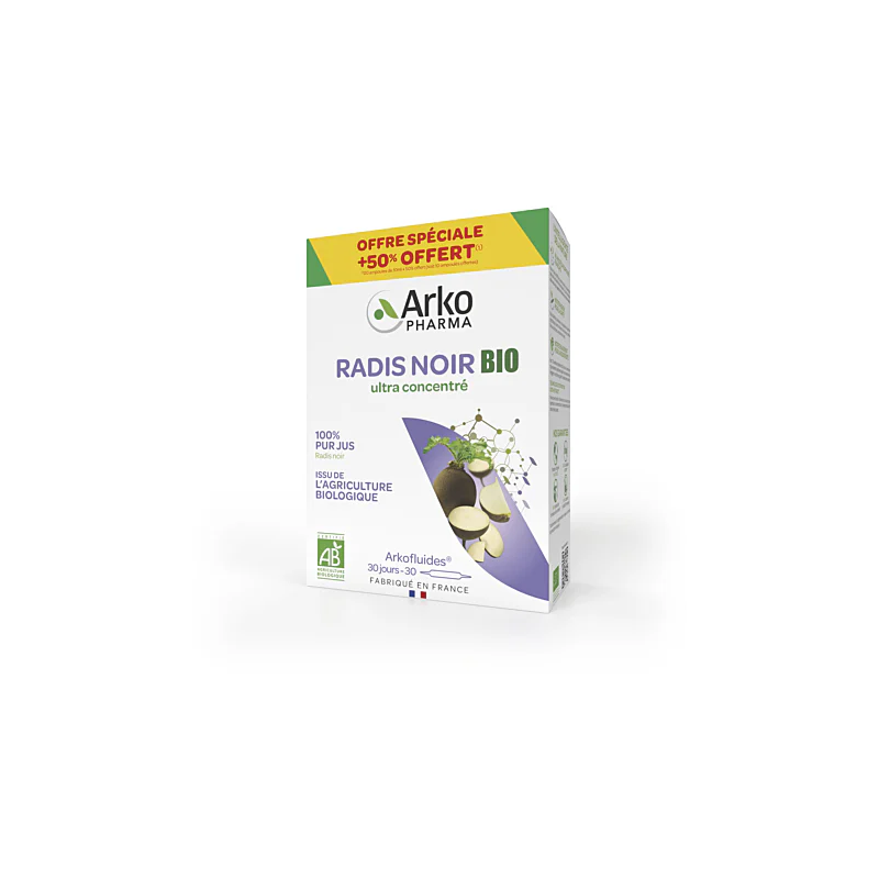 Arkopharma – Arkofluides Radis noir bio, 30 ampoules Arkopharma – Arkofluides Radis noir bio, 30 ampoules