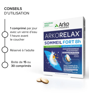 Arkopharma – Arkorelax Sommeil Fort 8H, 30 comprimés