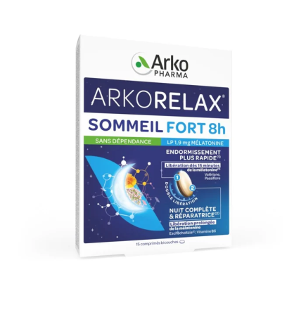 Arkopharma – Arkorelax Sommeil Fort 8H, 15 comprimés