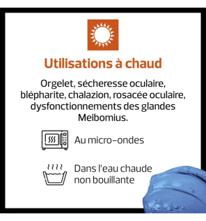 Actipoche – Masque Yeux et Tempes, coussin thermique gel 8 x 24 cm