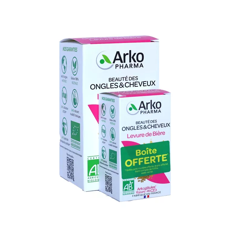 Arkopharma – Arkogélules Levure de Bière Bio, 150 gélules + 45 gélules offertes Arkopharma – Arkogélules Levure de Bière Bio, 150 gélules + 45 gélules offertes