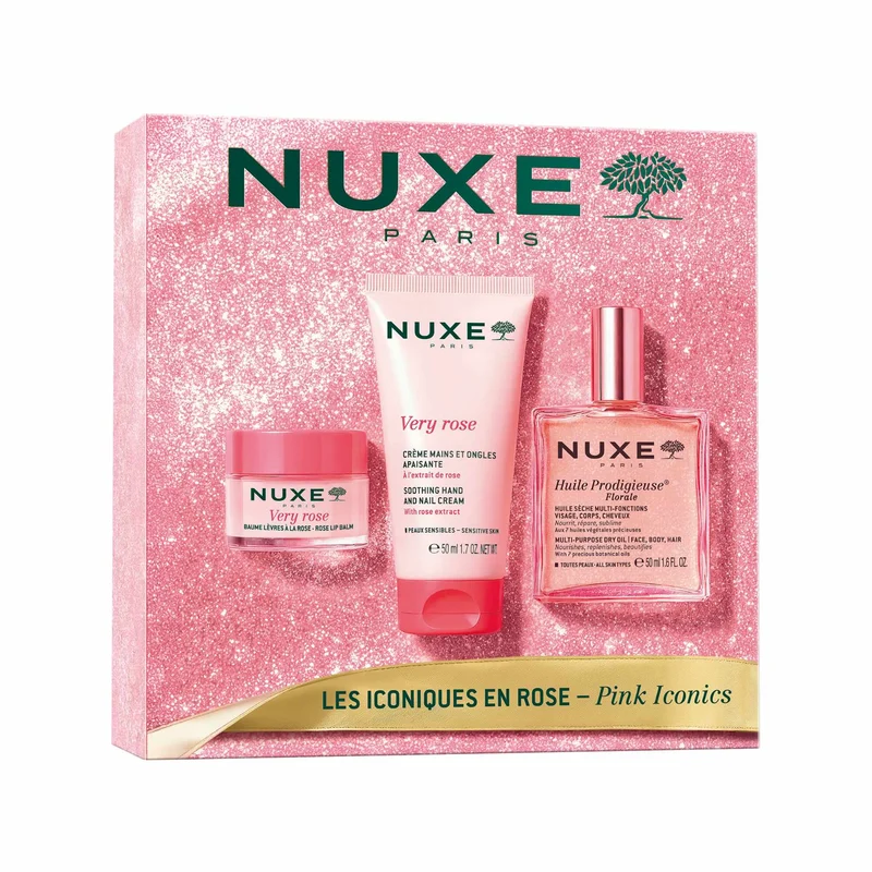 Nuxe – Coffret Noël Les Iconiques en Rose, 3 produits