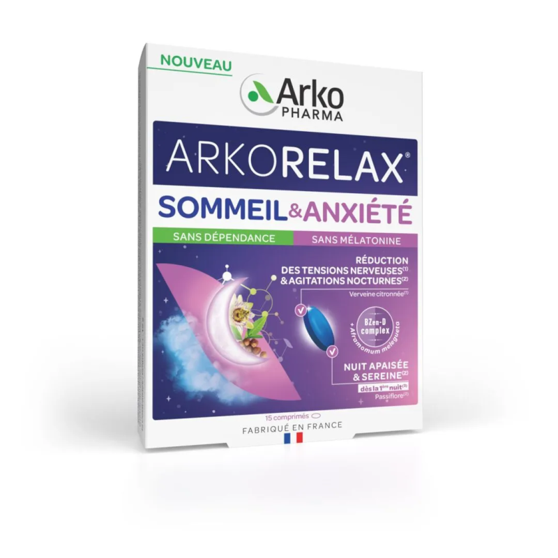 Arkopharma – Arkorelax Sommeil & Anxiété, 15 comprimés Arkopharma – Arkorelax Sommeil & Anxiété, 15 comprimés