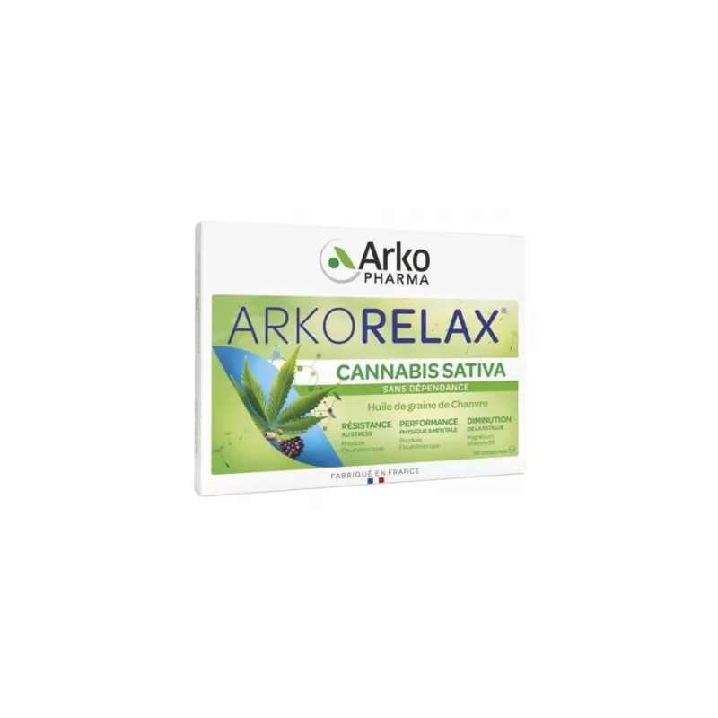 Arkopharma – Arkorelax Cannabis Sativa, 30 comprimés Arkopharma – Arkorelax Cannabis Sativa, 30 comprimés