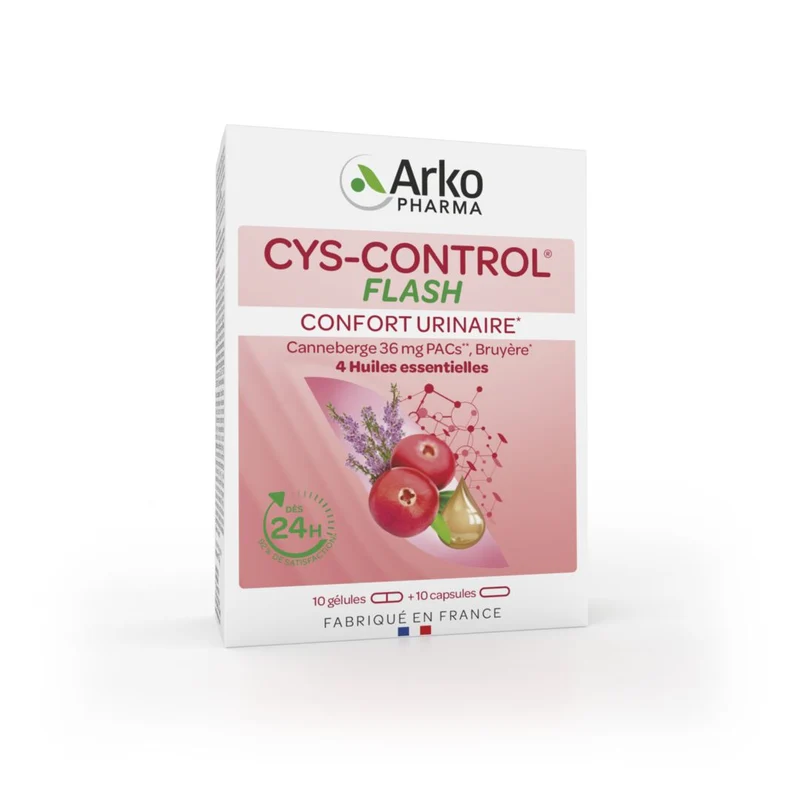 Arkopharma – Cys-Control Flash Confort Urinaire, 20 gélules et capsules Arkopharma – Cys-Control Flash Confort Urinaire, 20 gélules et capsules