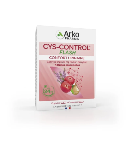 Arkopharma – Cys-Control Flash Confort Urinaire, 20 gélules et capsules